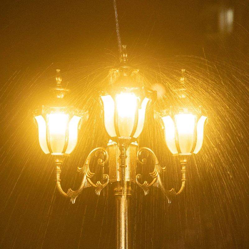 (H&asymp;2.3M)Courtyard Street Lamp Community High Pole Lamp Outdoor Waterproof Lawn Villa Outdoor Retro Courtyard Landscape