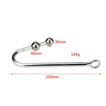 Metal Anal Hook With Ball Prostate Massager Butt Plug Anus Dilator Stainless Steel Sex Toys For Men Women Gay 4