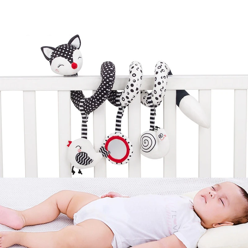 Jouets pour bébé Siège d'auto Jouets Poussette Jouets, Jouets pour bébé  Noir et blanc Jouet pour bébé Spirale Peluche Activité Jouet, Hochet  suspendu