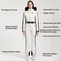 Women Slim Fit Skiing Suit Female Warm Snowboard Windproof Overalls Outdoor Waterproof Ski Jumpsuit Winter New One-Piece Clothes - Image 5