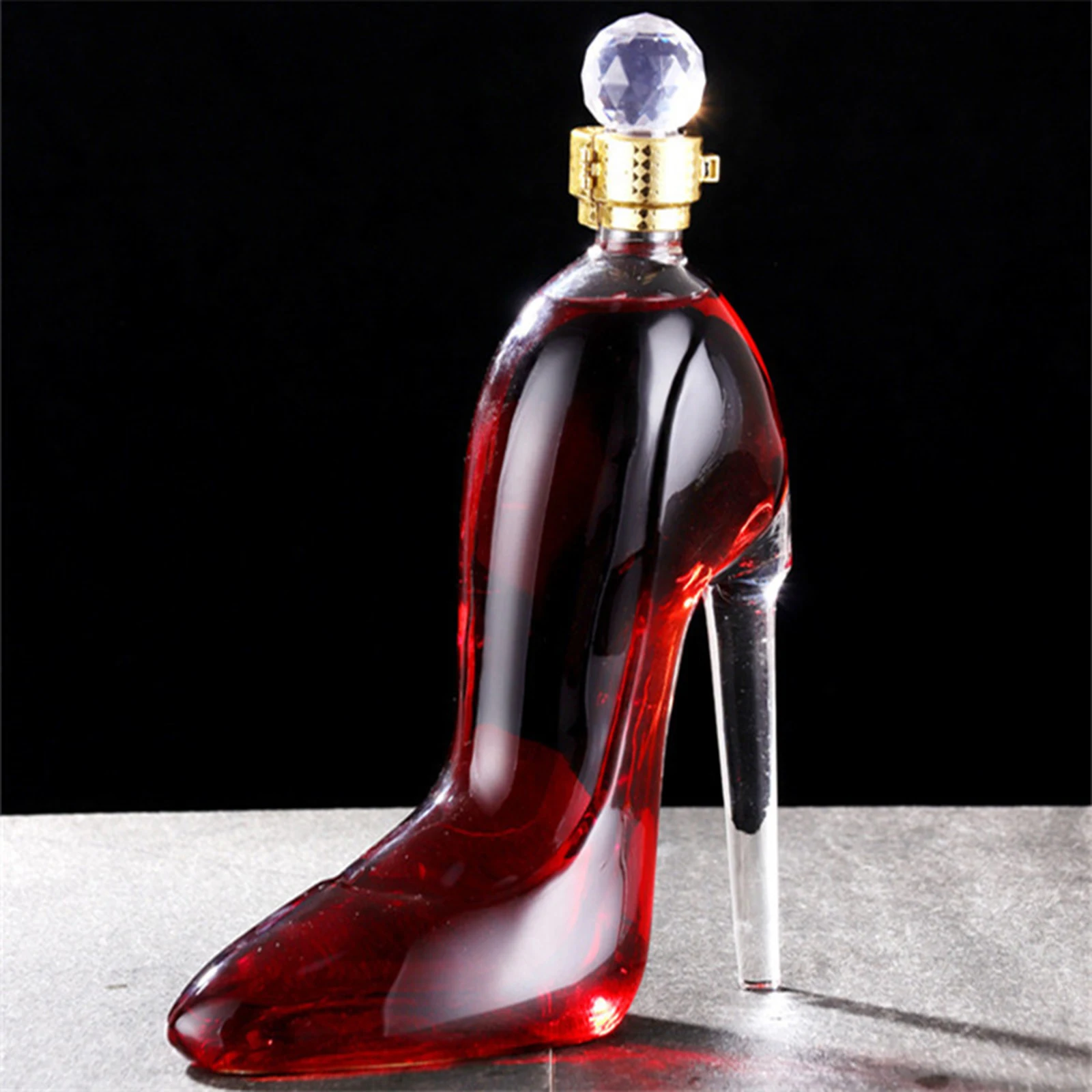 375ml High-Heels Shoes Shaped Whisky Decanter Glass Crystal Merlot Rum Vodka Wine Bottle Liquor Dispenser Bar Tools whiskey decanter set