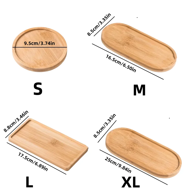 Wooden pallet rectangular base water tray basin support round small chassis basin pad waterproof bamboo tray 6