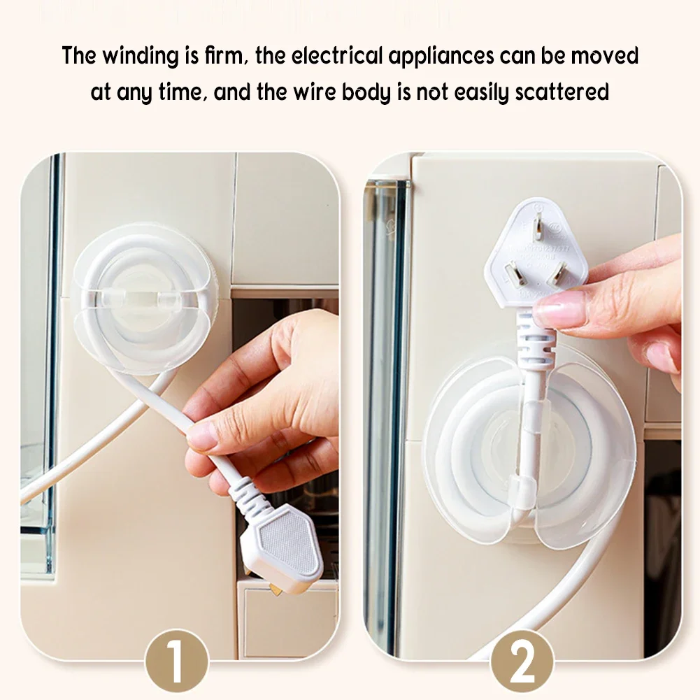 1PC-6PCS Unch-Free Transparent Storage Rack Multipurpose Self-Adhesive Data Cable Hook For Living Room Kitchen Accessories