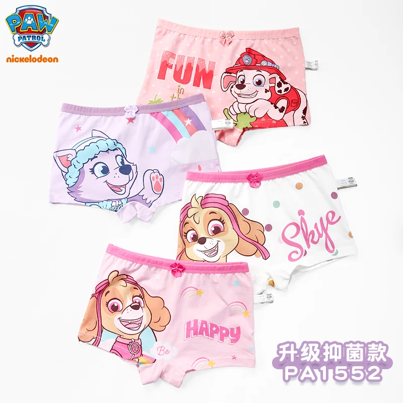 Girls Underwear 4PCS Genuine Paw Patrol Skye Girl Children Cotton Printing Panties Kids Short Briefs
