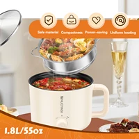 Mini marmite électrique 220V 1,8 l, Round UK, Pot Shabu antiadhésif, cuiseur Ramen Portable de voyage, essentiels pour dortoir d'université 6