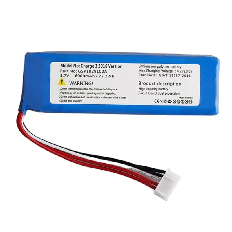6000mah Battery For Jbl Charge 3 2016 Version Player Speaker Lipo