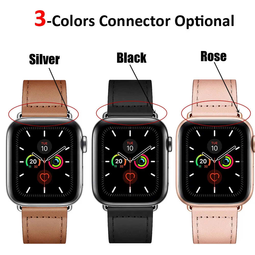 

Leather strap For apple watch band 44mm/40mm 42mm/38mm pulseira watchband iwatch band bracelet apple watch 5 4 3 se 6