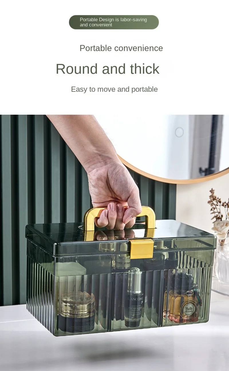 Storage Box Makeup Organizer Box Dustproof Plastic Storage Container Portable Desktop Organizer Clear Medicine Storage Box (Medium) 18 Storage Box Makeup Organizer Box Dustproof Plastic Storage Container Portable Desktop Organizer Clear Medicine Storage Box (Medium)