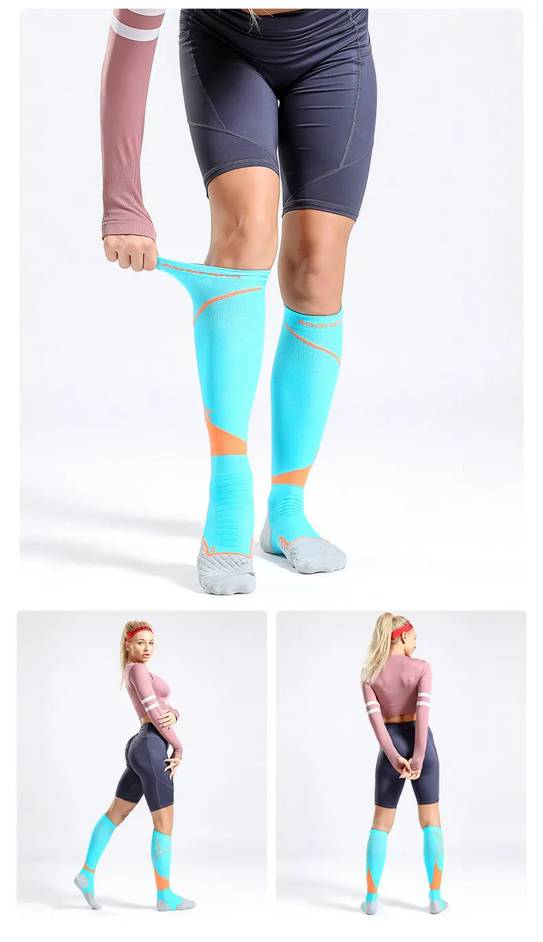 Long Tube Running Socks Elastic Marathon Leg Compression Socks Adult Football Men and Women Summer