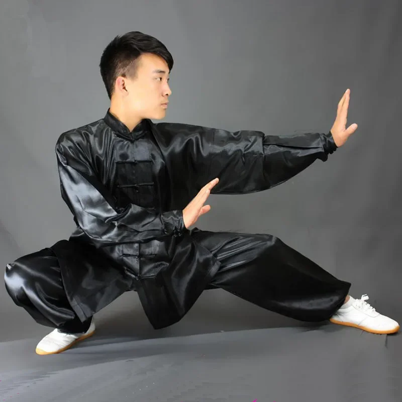 Tai Chi Clothing Chinese Traditional Tai Chi Kung Fu Uniforms Children Adult Satin Performance Dance Costumes Morning Gymnastics Wushu Suit