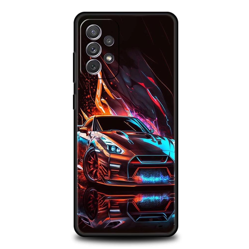 Drift Sports Car Design Silicone Phone Case