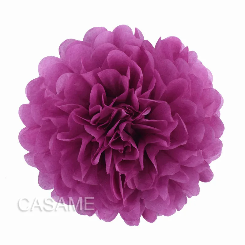 Set of 5 Colorful Tissue Paper Pom Poms for Party and Event Decor