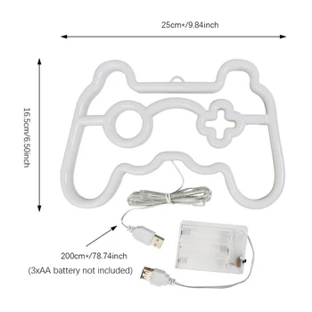 LED Game Neon Sign Gamepad Controller Neon Signs Gaming Wall Lights Decor for Game Room Gift Camping Children Room Party Decor 2