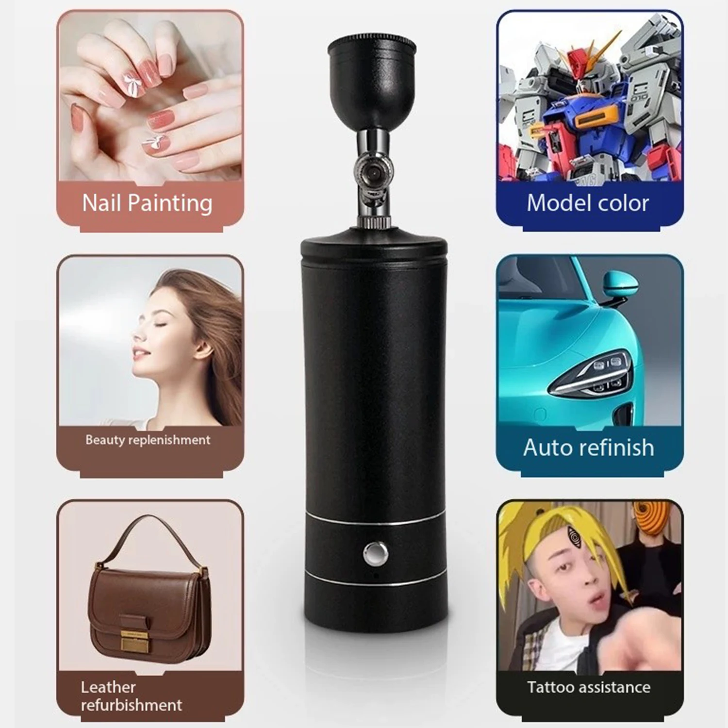 Airbrush Nail Art Painting Kit with Compressor Mini Airbrush for Nail Art Cake Painting Portable Hand Sprayer Gun Airbrush Nail 4