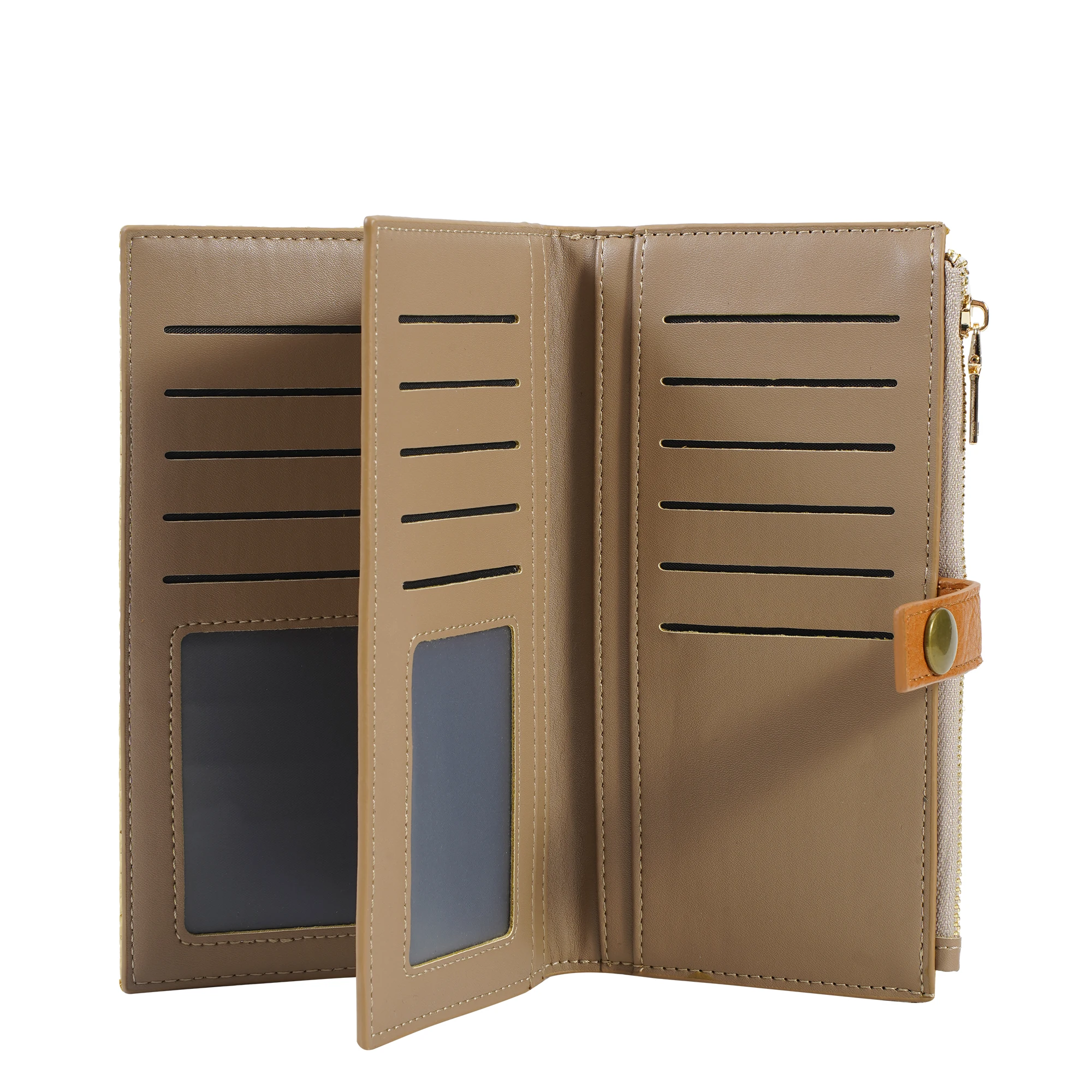 1Pcs Women's Yellow Woven Wallet, Bohemian Style Vacation Beach Long Zipper Wallet, Multi-Card Slot Travel Clutch Bag