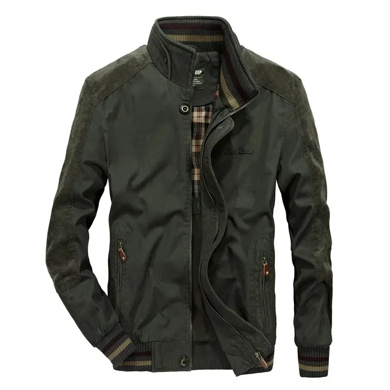 

2023 Autumn New Korean Edition Men's Stand Neck Jacket Business Casual Loose Large Coat Men's Wear