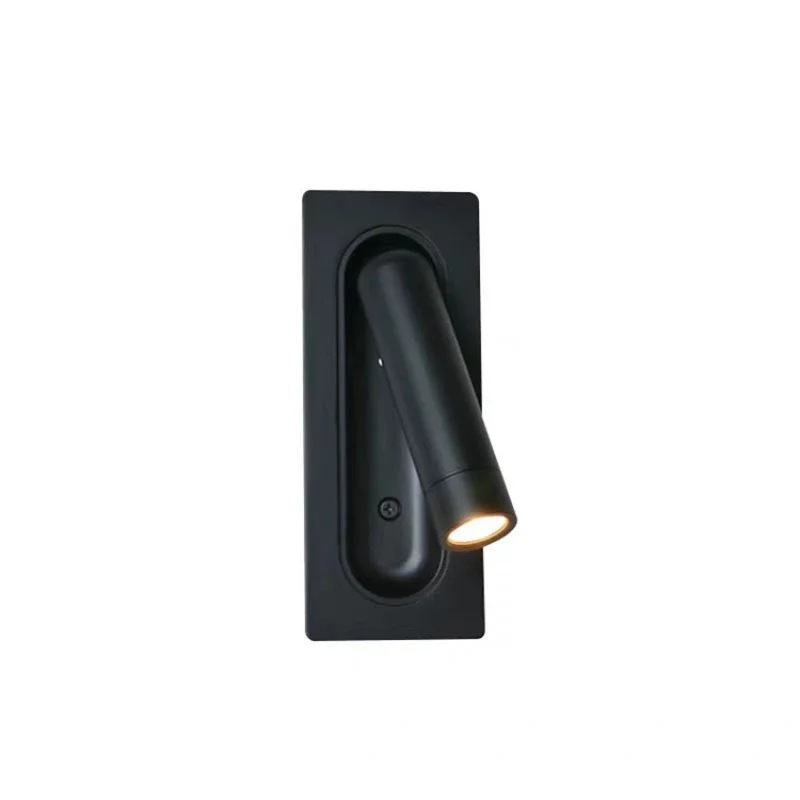 LED Light LED Wall Lamp Wall Light LED Reading Light Embedded Wall Hotel Bedside Study Pressed Powered Off Reading Light Rotates Freely At An Angle