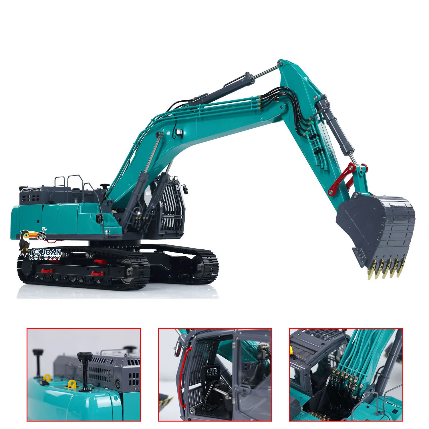 In Stock 1/14 LESU SK500 RC Hydraulic Excavator Remote Control Metal Earth Digger Painted Assembled Light System Model Gift 3
