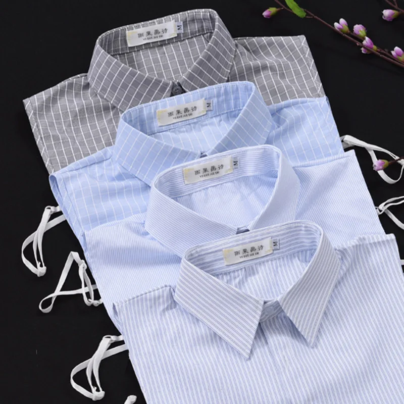 

Elegant Fake Collar Shirt Men Stripe False Collar Nep Kraagje Dames Col Plaid Detachable Collar Blouse Removable Lapel Faux Col