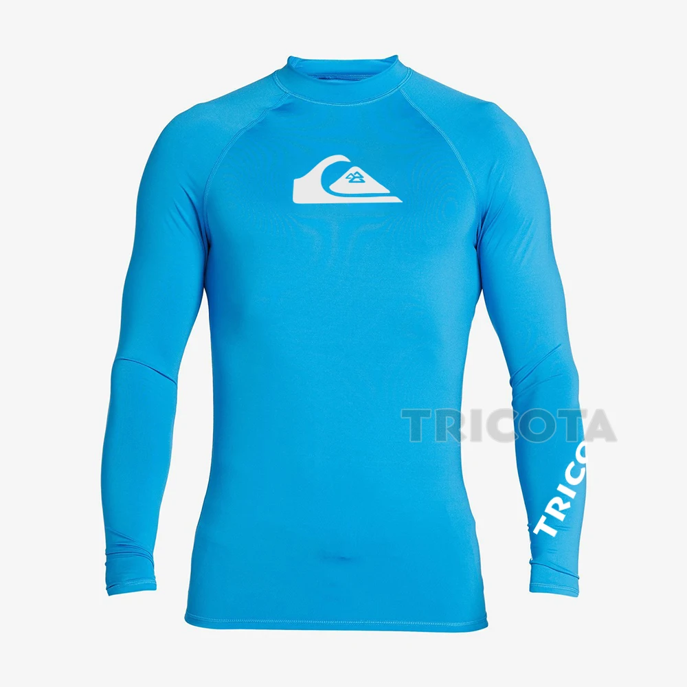 Men's Surfing Swimwear Long Sleeve UV Protection Rash Guard Diving Wear Summer Water Sports Beach Swimming Surf Tight T-shirts