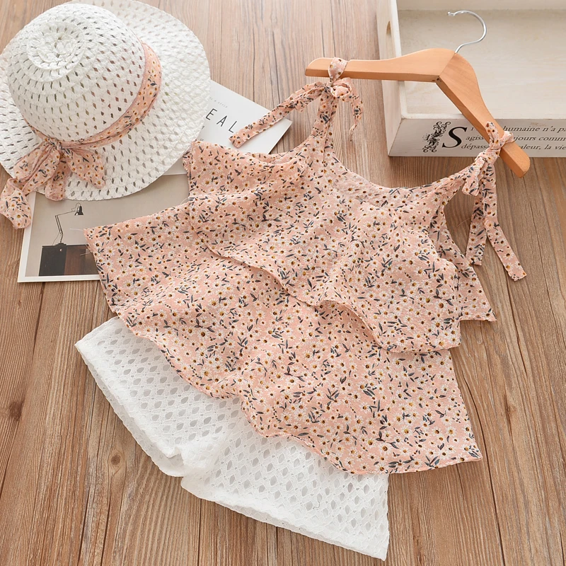 Melario Toddler Kids Baby Girl Floral Blouse T-shirt Pants Summer 2PCS Suit Infant Girl Clothes 2-6 Years Girls Outfits kids clothing set kids t shirt girls clothing set