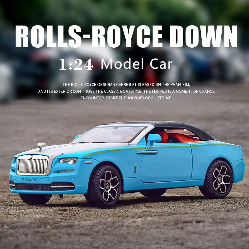 

1:24 Rolls-Royce Yaoying Car Model Simulation Alloy Convertible Sound And Light Pull Back Toy Car Boy Collection Decoration Gift