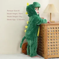 Baby Kigurumi Dinosaur Unicorn Animal Cosplay Costume Winter Warm Jumpsuit for Toddler Boys 1 to 2 3 4 Years Baby Girl Outfits 2
