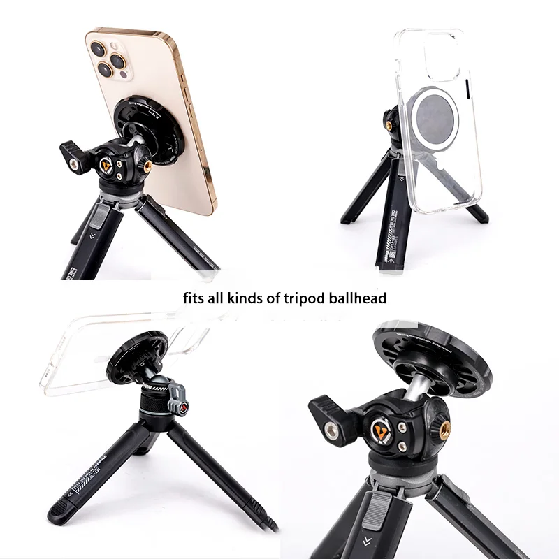 Vlogger-suporte Magnético para Celular com Ballhead 14 Posição Arri para Iphone Magsafe Case Tripé - Image 4