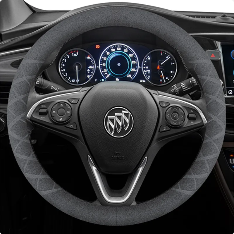 

For Buick LaCrosse Envision Excelle GL68 non-slip sweat-absorbing suede steering wheel cover for men and women car accessories