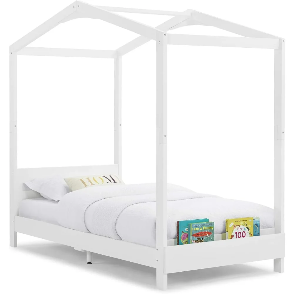 

Poppy House Wood Twin Bed, Platform Bed - No Box Spring Needed, Bianca White