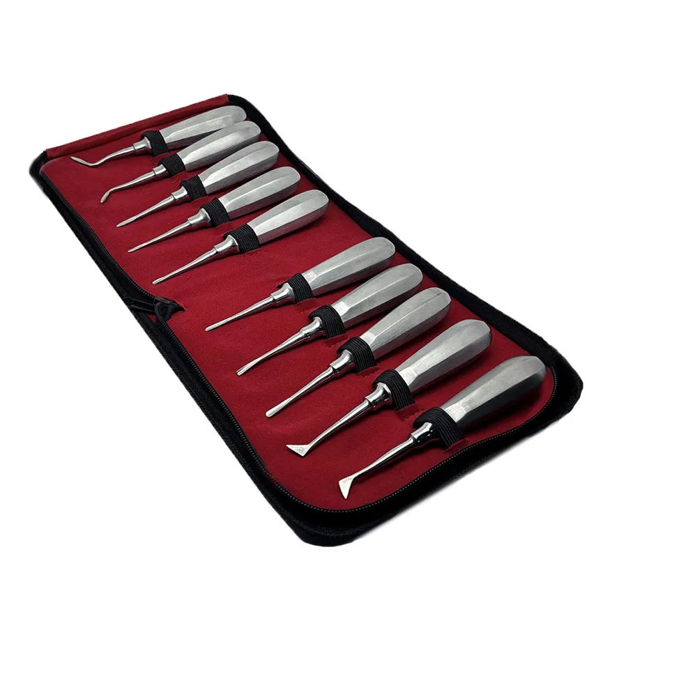 DentalSteelElevatorTeethExtractionToothExtractingForceps10Pcs