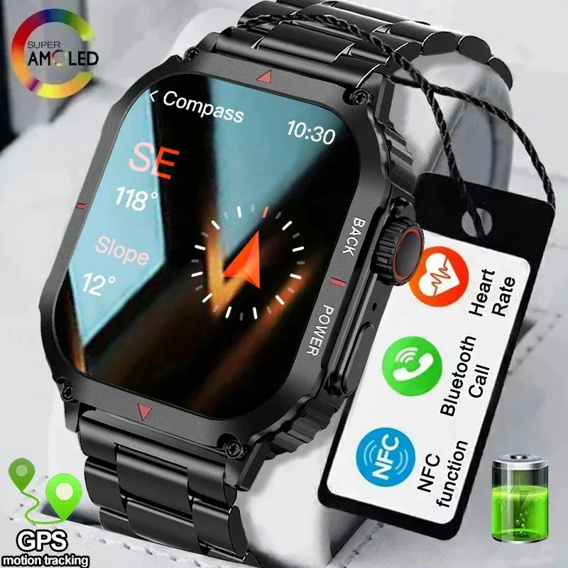 Nuovo Orologio Intelligente Da Esterno Da Uomo Schermo Da 1.95 "Ip68 Orologi Impermeabili Chiamata Bluetooth Smartwatch Gps Traiettoria Di Movimento P
