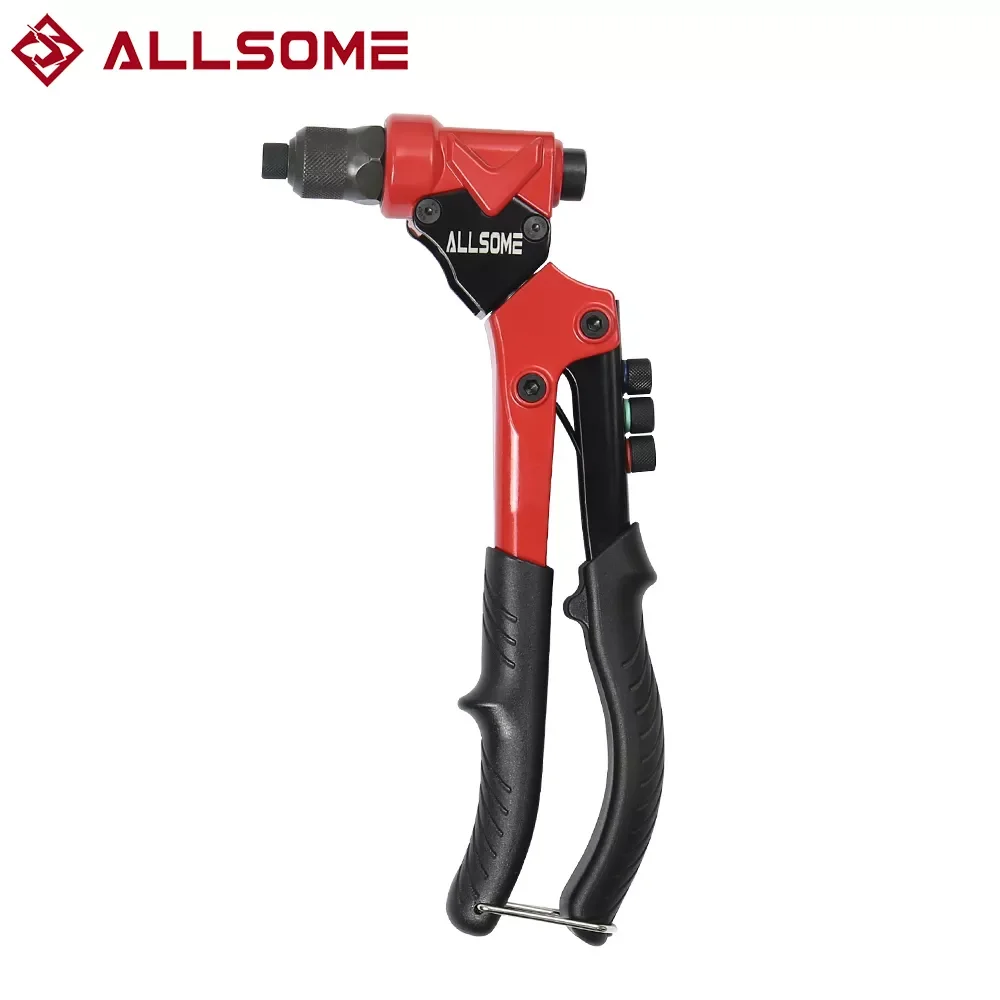 ALLSOME 360&deg; Swivel Head Rivet Nut Guns 3 in 1 Hand Riveter of Sleeve Nuts Threaded Tool for Auto M3/4/5/6 Multi Reaming