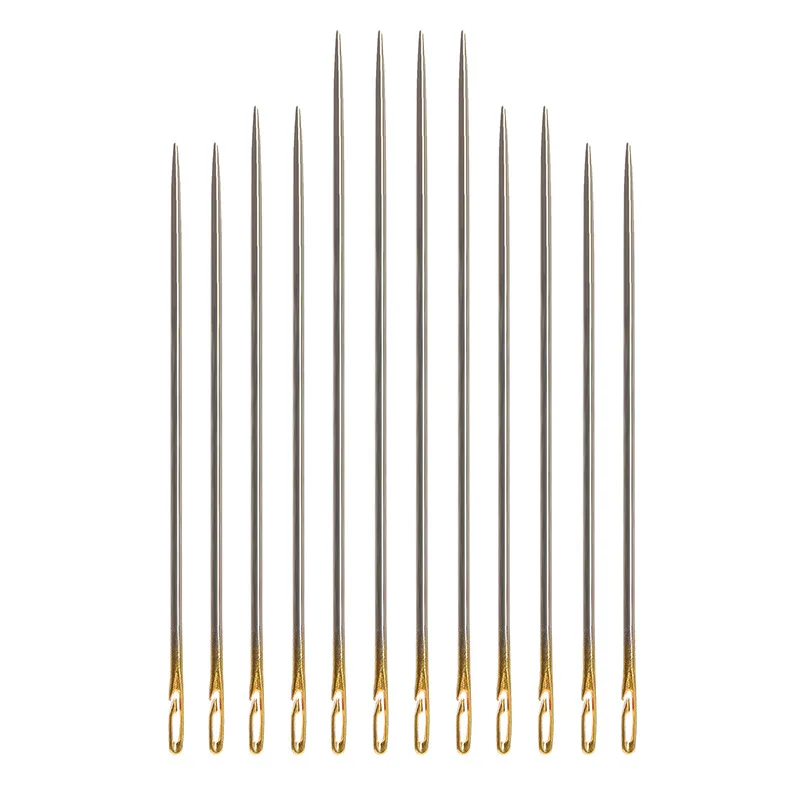 Description Picture 4 of item12PCS Side Holes Blind Needles Sewing Stainless Steel Elderly Needle Household DIY Jewelry Beading Threading Apparel Needles