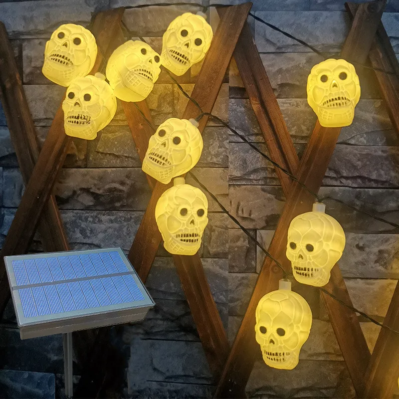 

Solar String Lights Outdoor Halloween Decorations Skull Led Luces Lights Waterproof Powered Patio Light For Garden Party 131