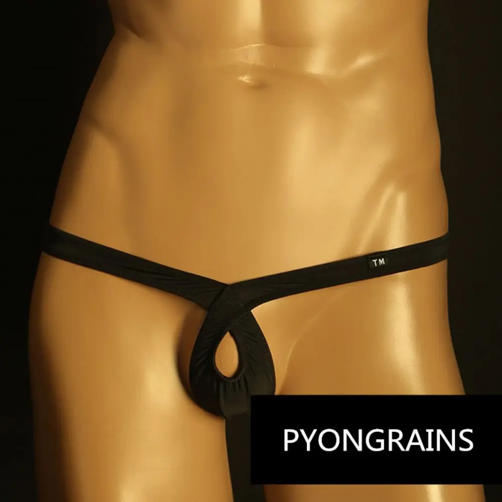 

New Men Thong Front Hollow Out Solid Color Low Waisted Thong Sexy Men'S Underwear Gay Sissy Men G-String Breathable Panties