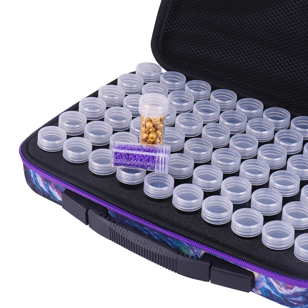 Diamond Painting Wolf Storage Containers, 70 Slots Diamond Painting Bag Kits Accessories and Tools mosaic pen tray bottle
