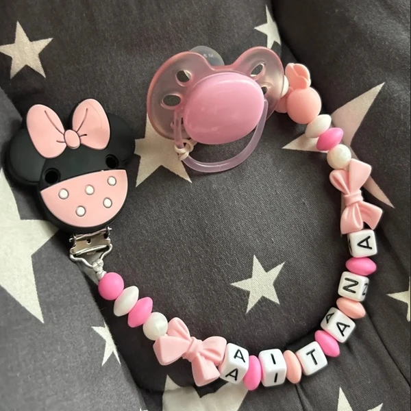 Custom Name Personalized Baby Pacifier Chain Clip Silicone Bead Dummy Nipple Holder Guard Teether Pendant Newborn Gift
