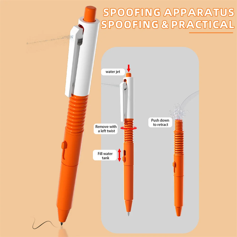 Multifunction Pen EZONE 2 in 1 Fun Retractable Water Spray Function Stress Release Toy Ball Pen