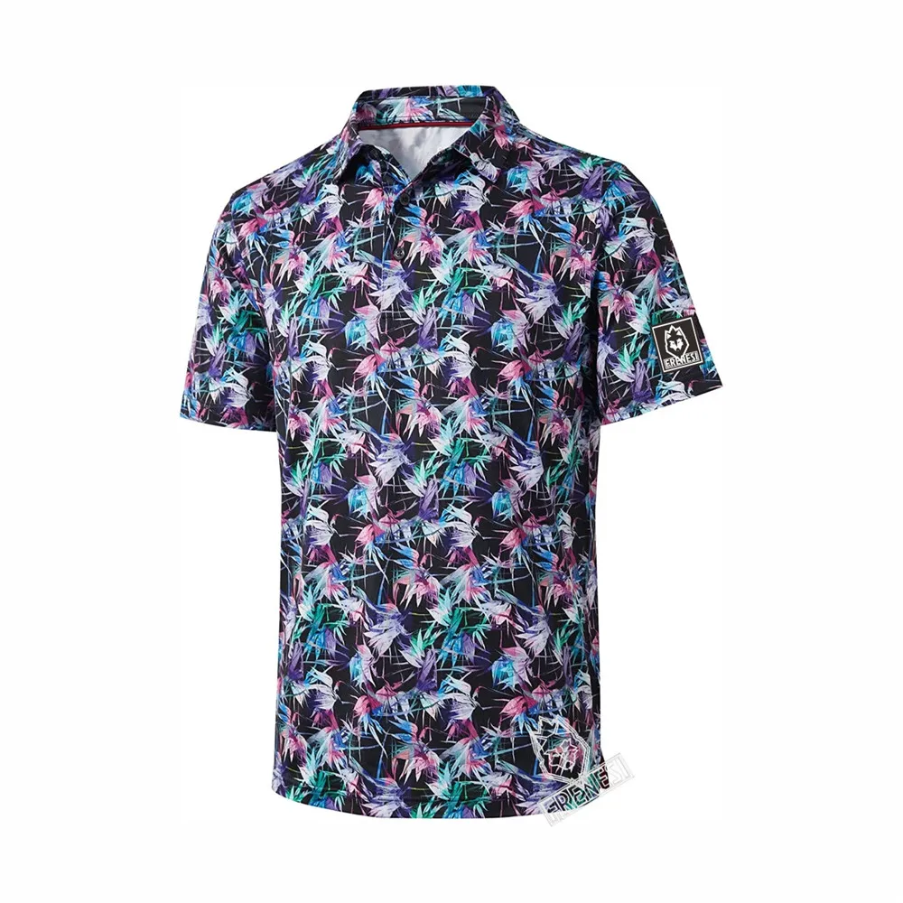 Men Fashion Printed Polo Shirts Summer Short Sleeves Outdoor Golf Shirts Racing Top Casual Performance Casual Quick Dry T-Shirt