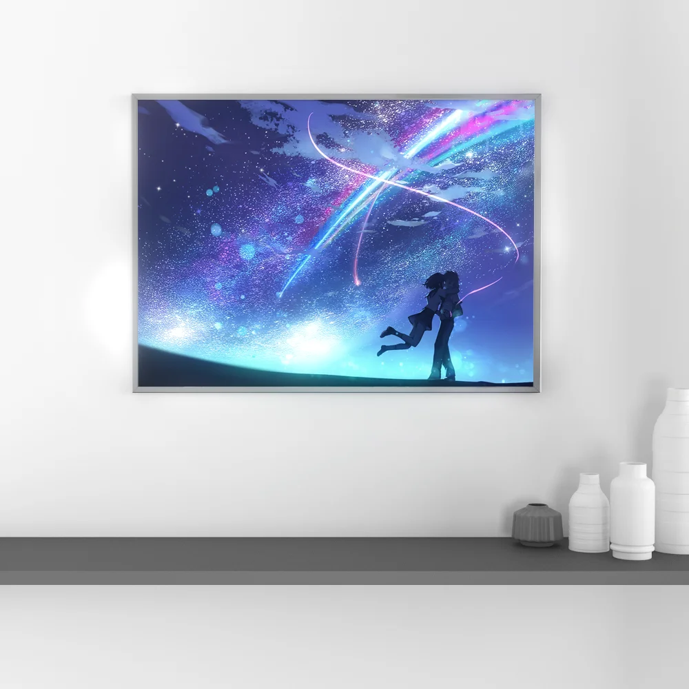 귀하의 이름 애니메이션 빛나는 벽 예술 - 침실 장 3D LED 야간 조명, Kimi no Na wa Lampara de Noche 선물