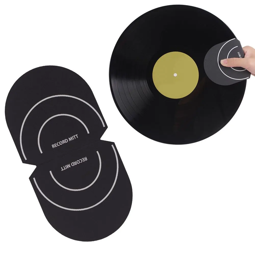 Anti Static Record Mitten & Handler-Record Player Accesories with Soft Microfiber Material, Protect Against Scratch & Dirt