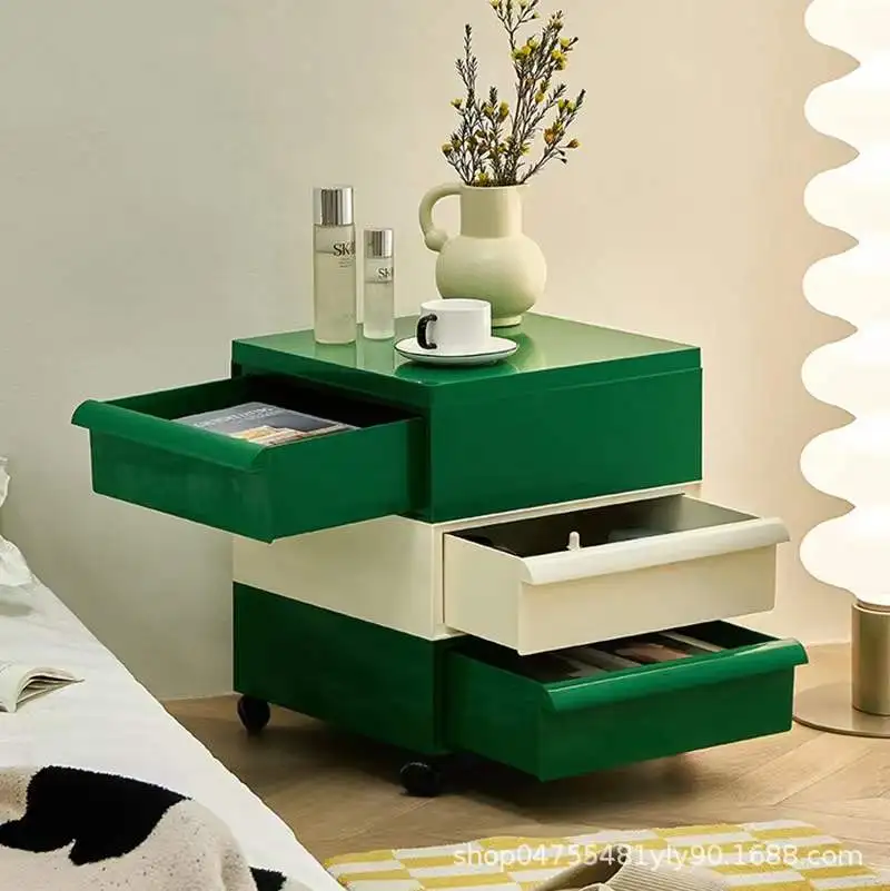 

3/4/5 Layer Trolley Storage Cabinet Large-Capacity Bedside Cabinet Movable Side Table Living Room Locker Bedroom Bedside Table