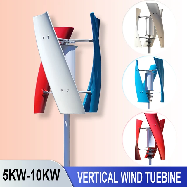 กังหันลมแกนตั้ง 5000 วัตต์ ชุดครบ 12V-48V พร้อมอินเวอร์เตอร์ควบคุม ให้ไฟฟ้ากระแสสลับ 220V สำหรับใช้ในบ้าน 1