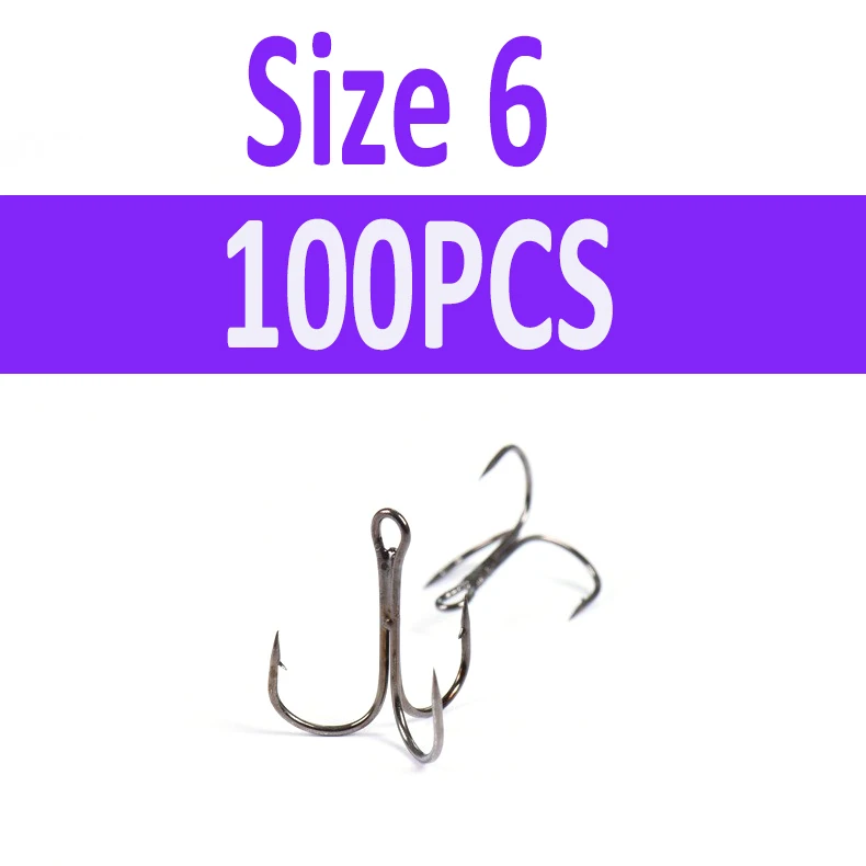 100pcs Multiple Size Treble Hooks Fishing Hook for Lures Size 12 10 8 6 4 2  1 1/0 2/0 3/0 4/0 5/0 Black Color [YG0001] - AliExpress