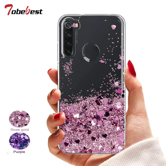 Funda Xiaomi Redmi Note 8 Pro, Xiaomi Redmi Note 8 Pro contraportada, Bling  Sparkling TPU Anti-Fall Quicksand Back Case para Xiaomi Redmi Note 8 Pro