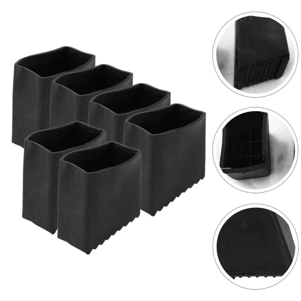 6Pcs Ladder Feet Covers Antiskid Rubber Ladder Covers Replacement Feet Mat for Extension Ladder