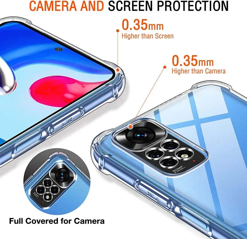 Funda Antideslizante de TPU para Xiaomi Redmi Note 11/11S - Transparente