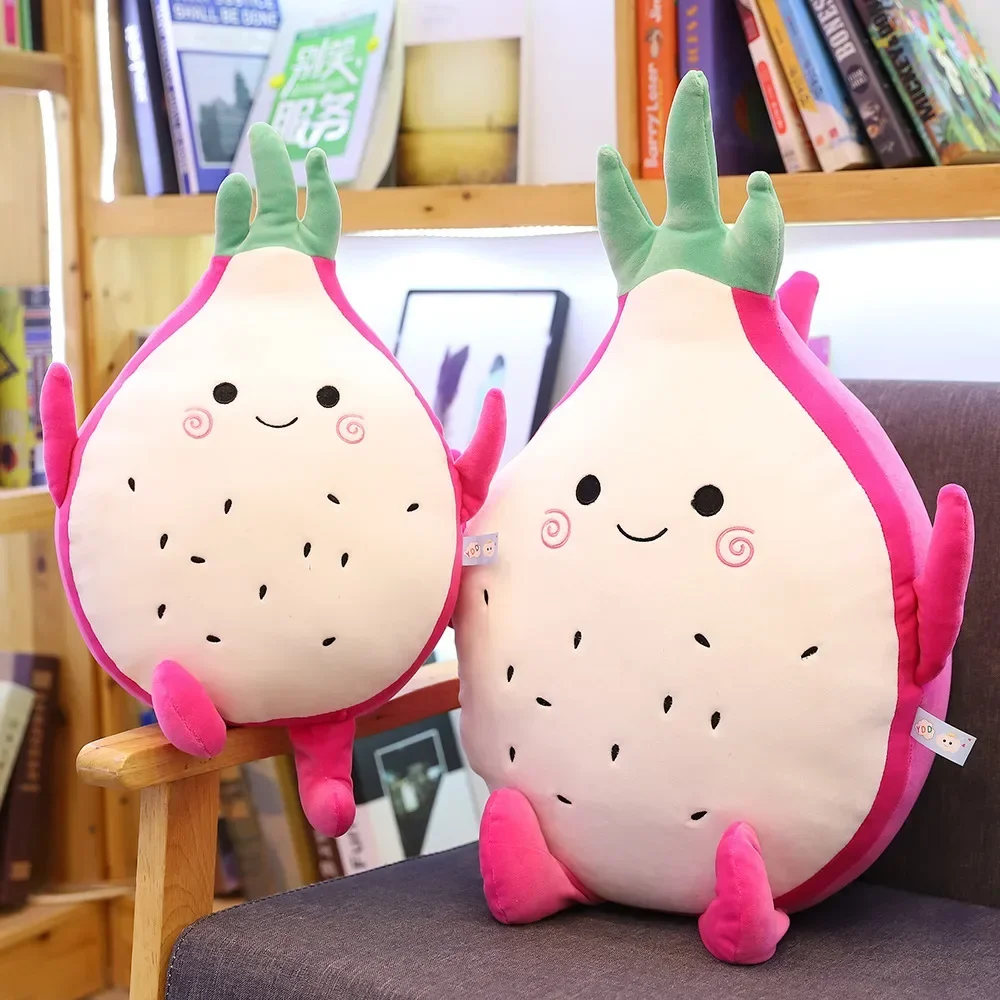 Cute Beautiful Kawaii Dragon Fruit Plush Toy Stuffed Fruit Pitaya Doll Soft Cartoon Sleep Pillow Cushion Gift for Kids Baby Girl 4