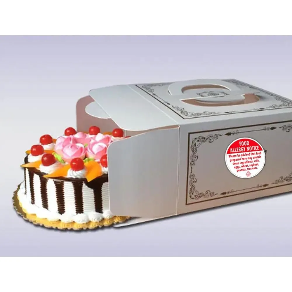 Food Allergy Stickers 1.5 Inch Allergy Warning Sticker for Cake Shop, Party, Kitchen, Restaurants, Food Label, 500 Pcs